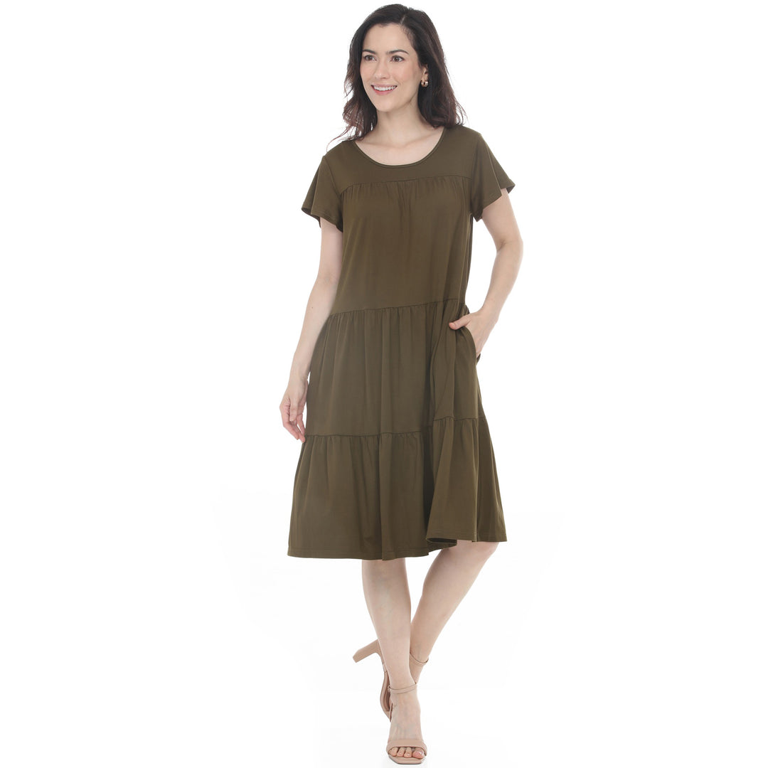 Women’s Flutter Sleeve Ruffle Tiered Dress