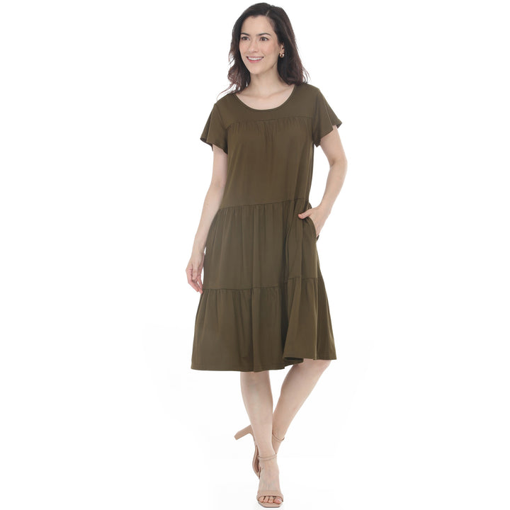 Women’s Flutter Sleeve Ruffle Tiered Dress