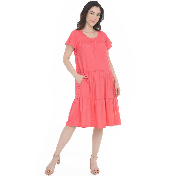 Women’s Flutter Sleeve Ruffle Tiered Dress