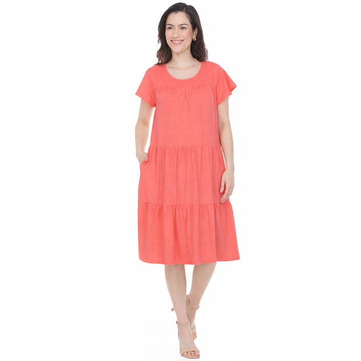 Women’s Flutter Sleeve Ruffle Tiered Dress