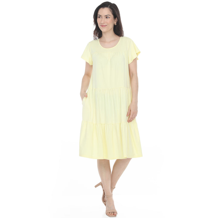 Women’s Flutter Sleeve Ruffle Tiered Dress