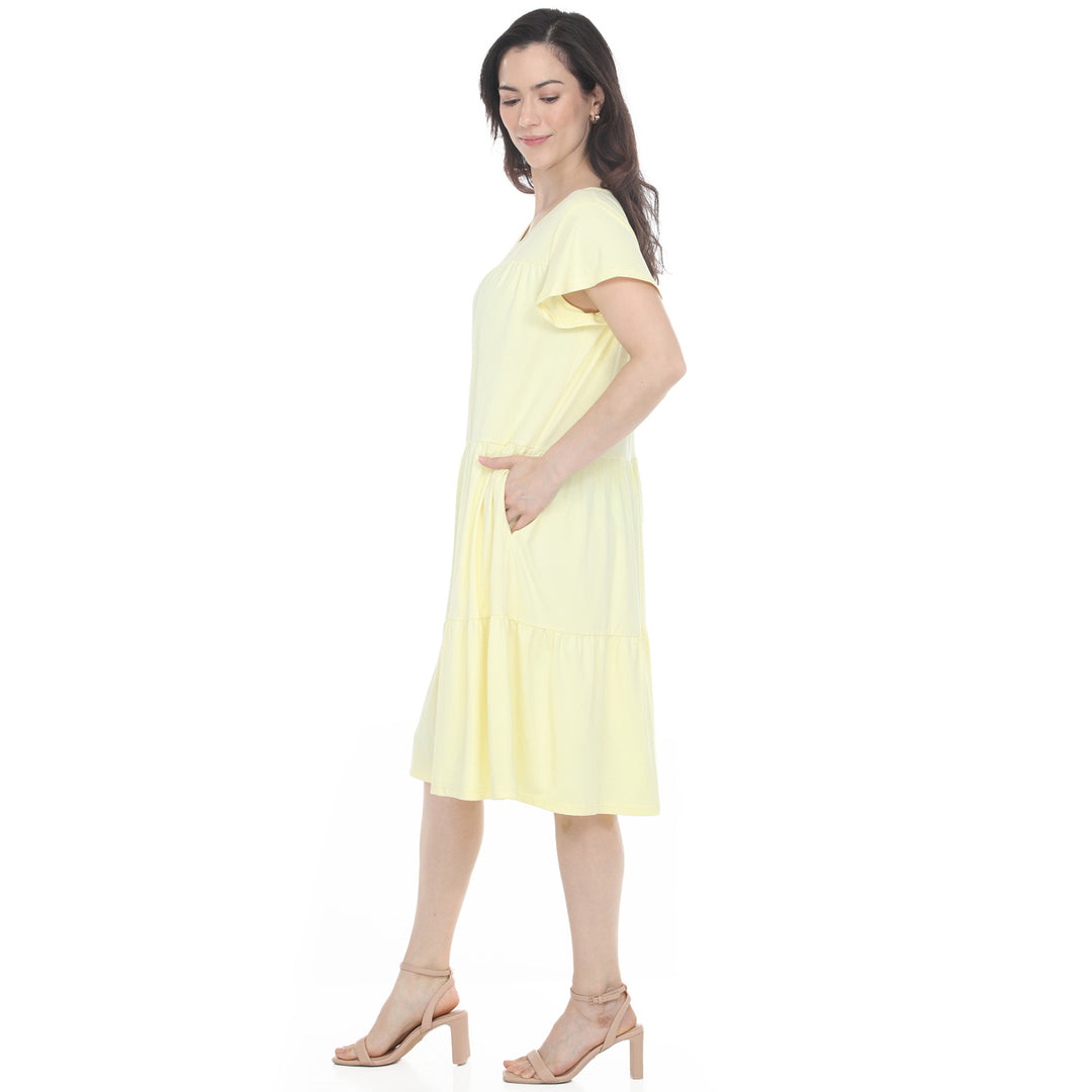 Women’s Flutter Sleeve Ruffle Tiered Dress