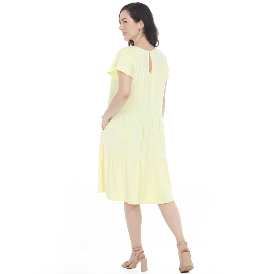 Women’s Flutter Sleeve Ruffle Tiered Dress