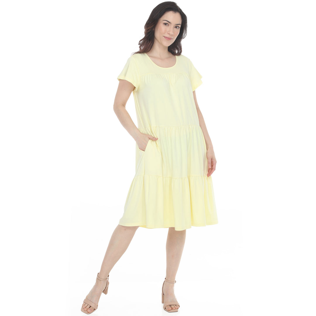 Women’s Flutter Sleeve Ruffle Tiered Dress