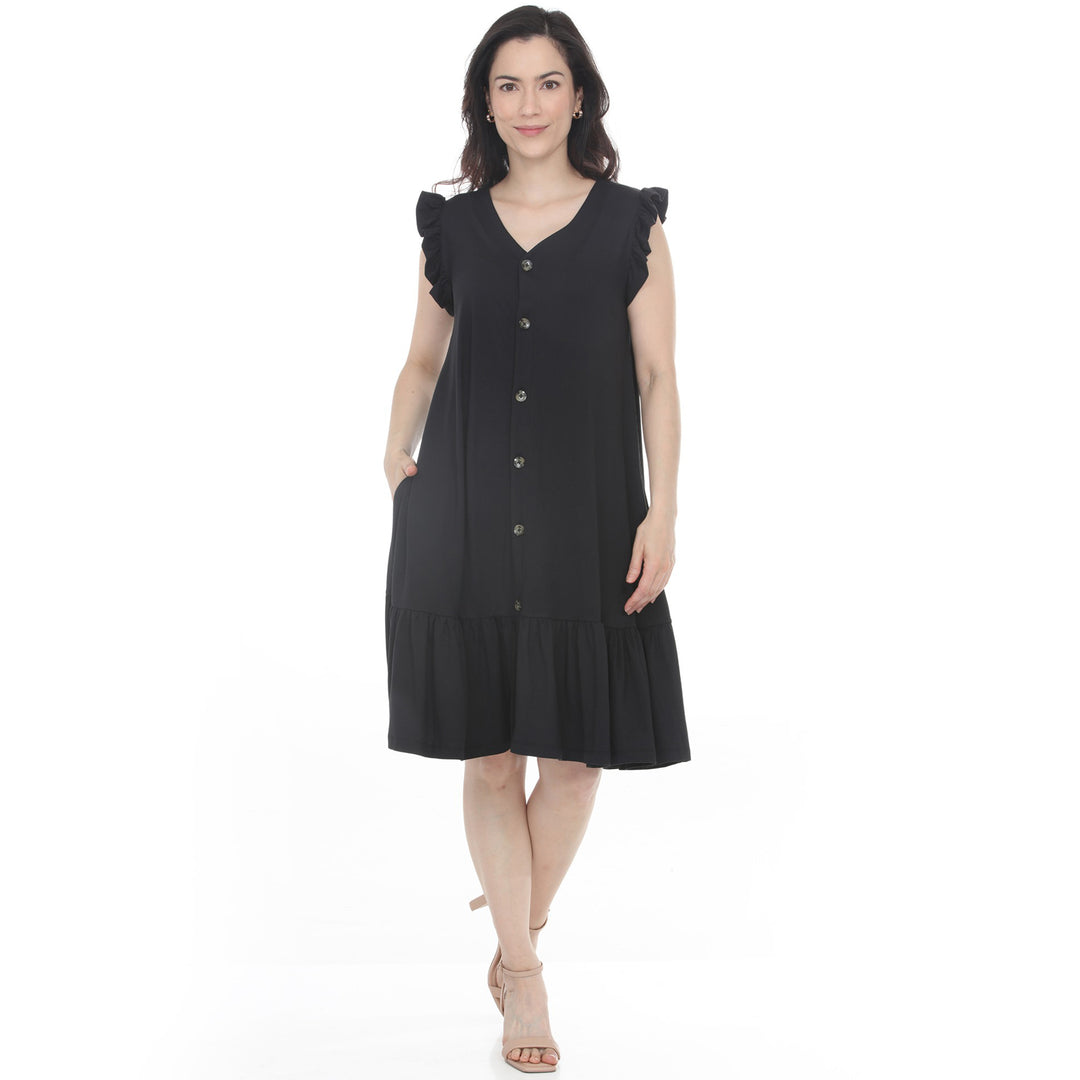 Women’s Button Front Tiered Swing Dress