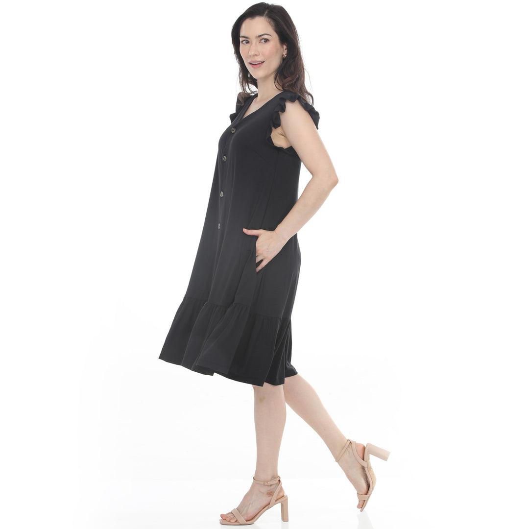 Women’s Button Front Tiered Swing Dress
