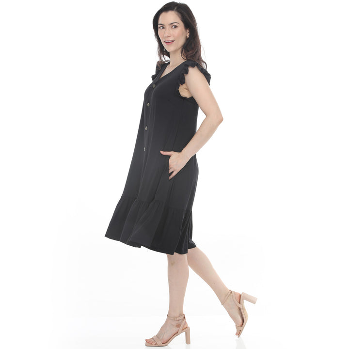 Women’s Button Front Tiered Swing Dress