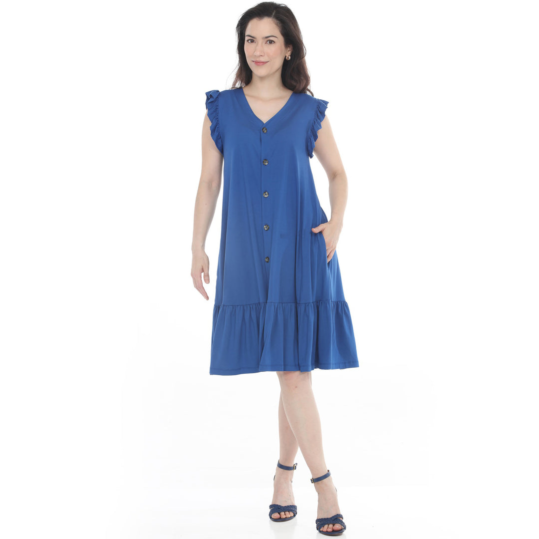 Women’s Button Front Tiered Swing Dress