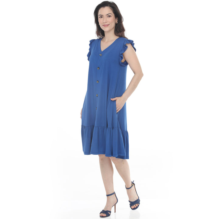 Women’s Button Front Tiered Swing Dress
