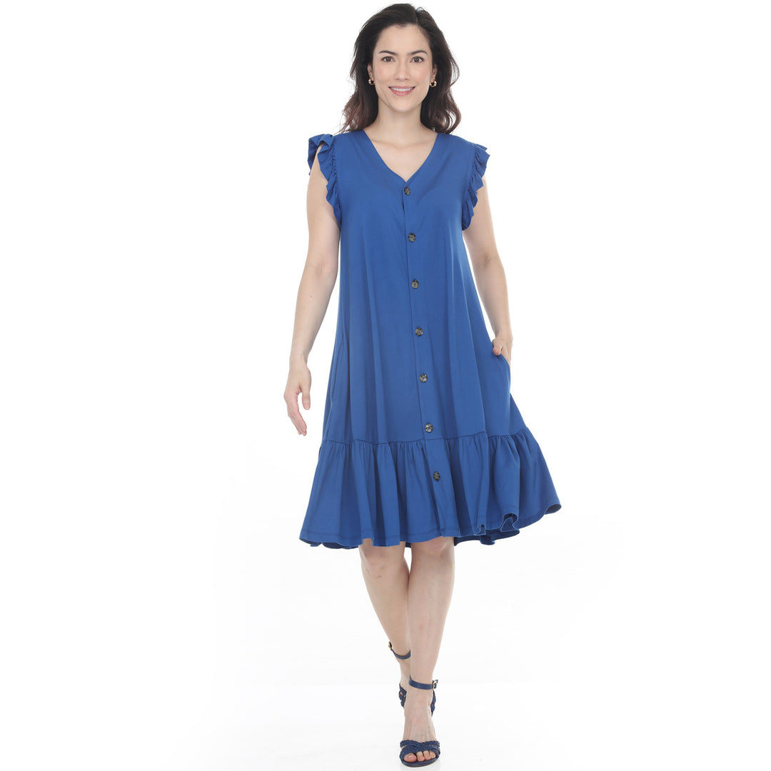 Women’s Button Front Tiered Swing Dress