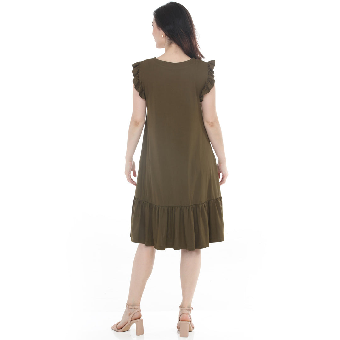 Women’s Button Front Tiered Swing Dress