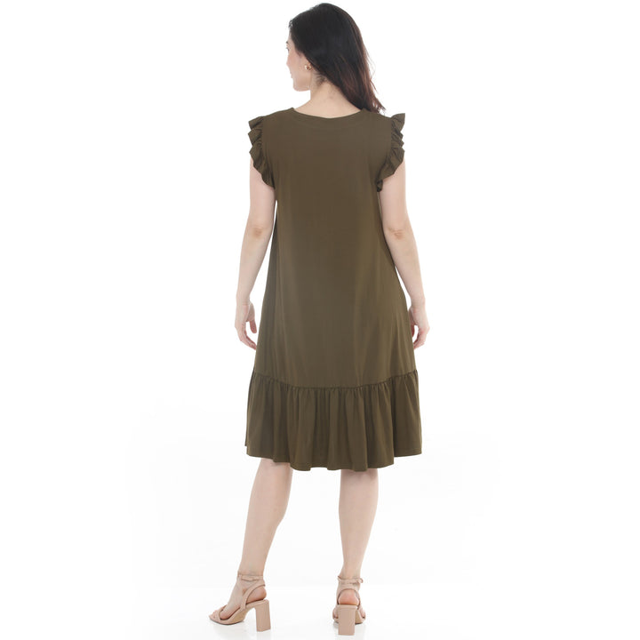 Women’s Button Front Tiered Swing Dress