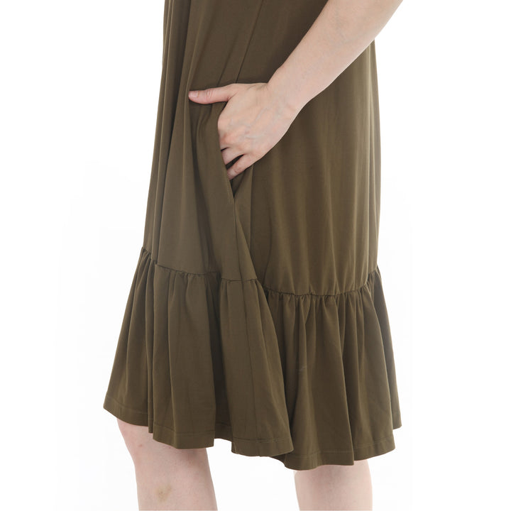 Women’s Button Front Tiered Swing Dress