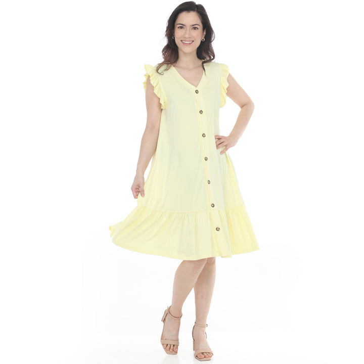 Women’s Button Front Tiered Swing Dress
