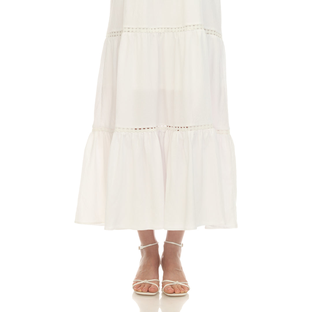 Women's Scoop Neck Tiered Maxi Dress