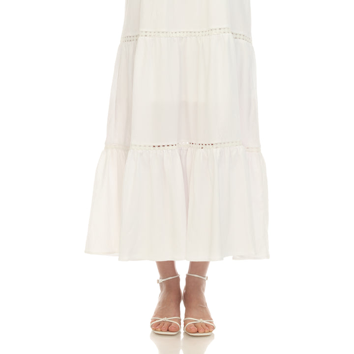 Women's Scoop Neck Tiered Maxi Dress