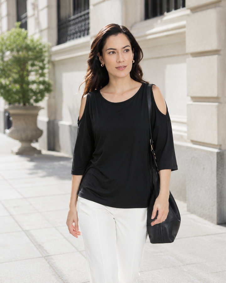 Women’s Casual Cold Shoulder Pullover Top