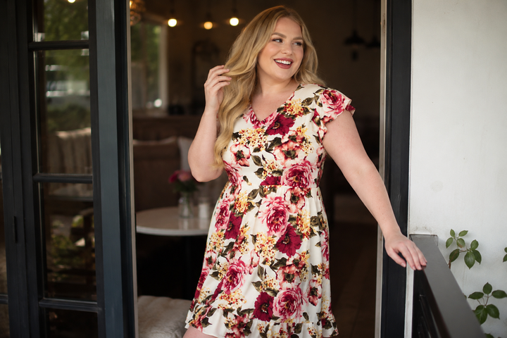 Plus Size V-Neck Empire Dress