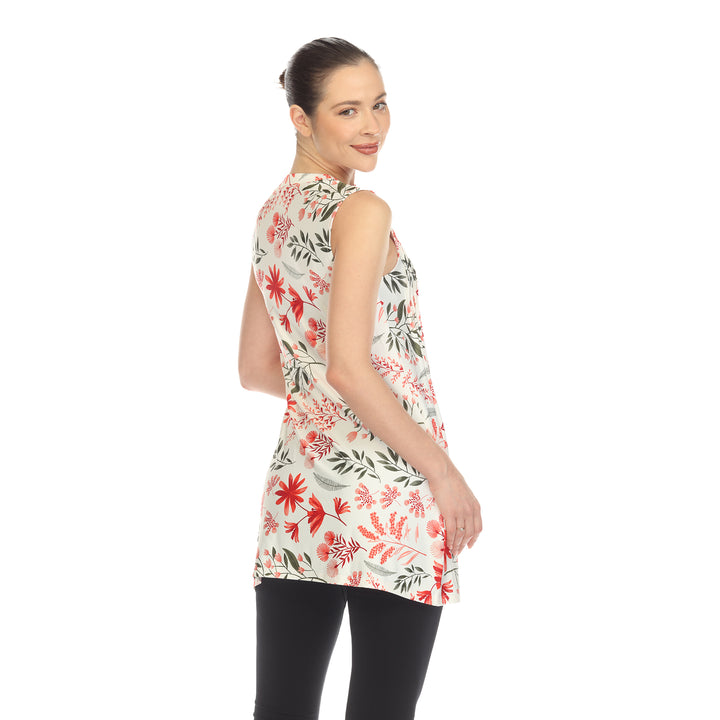 Maternity Floral Sleeveless Tunic Top