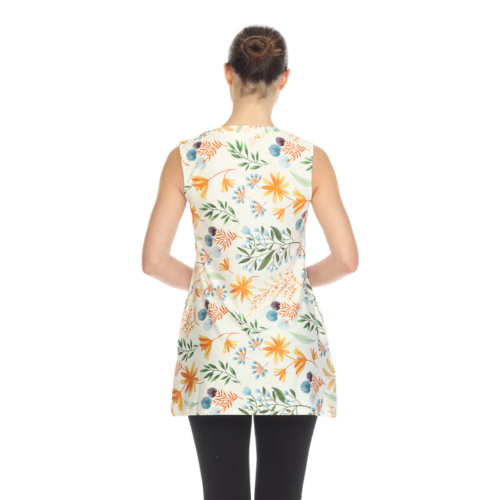 Maternity Floral Sleeveless Tunic Top