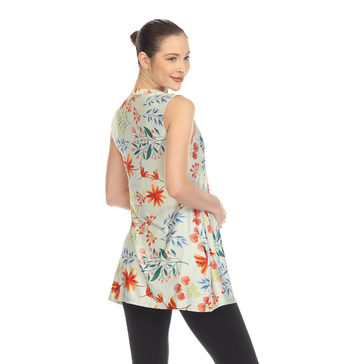 Maternity Floral Sleeveless Tunic Top