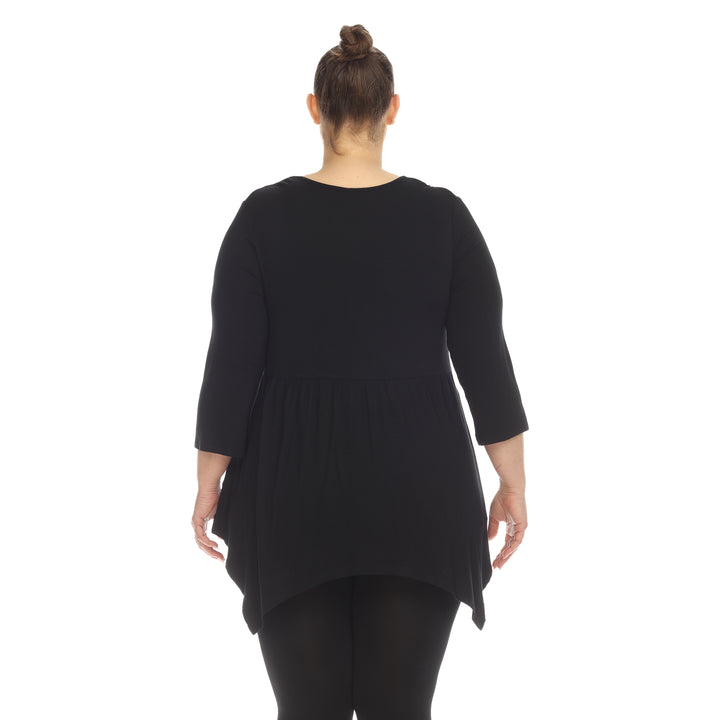 Women's Plus Size Empire Waist V-Neck Tunic Top