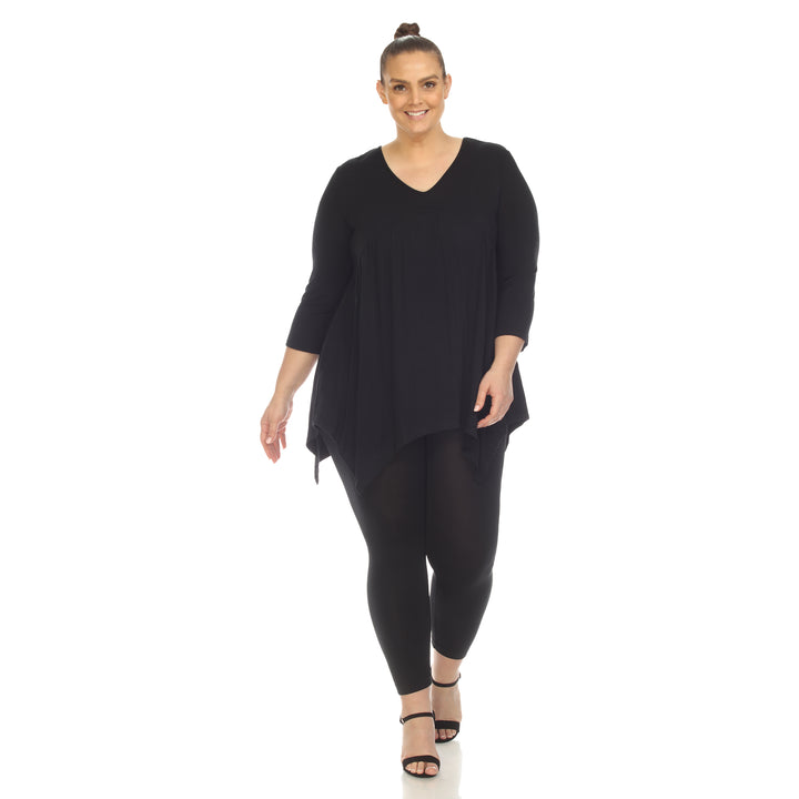 Women's Plus Size Empire Waist V-Neck Tunic Top