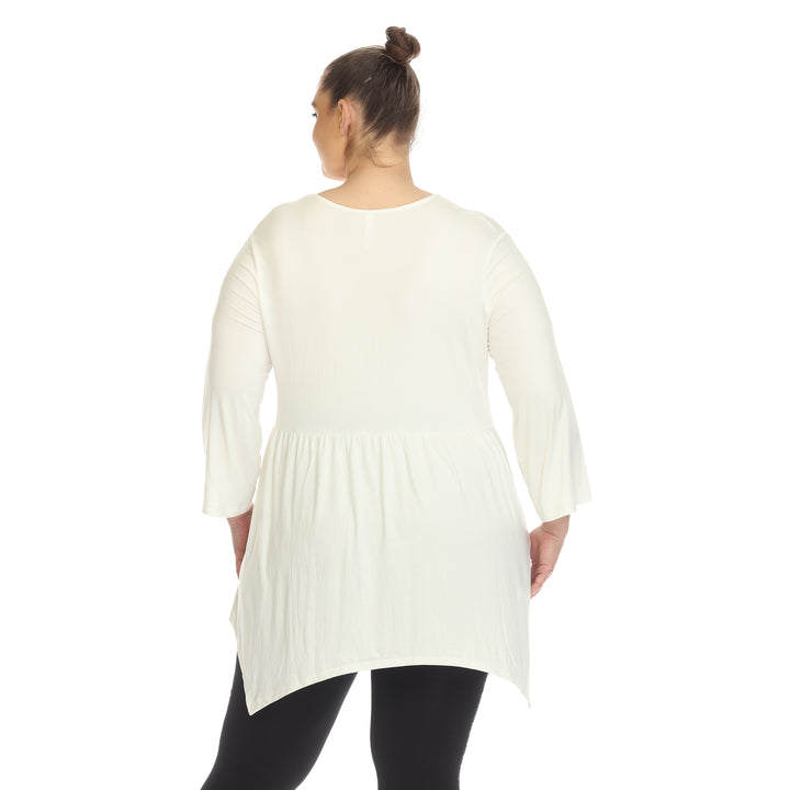 Women's Plus Size Empire Waist V-Neck Tunic Top