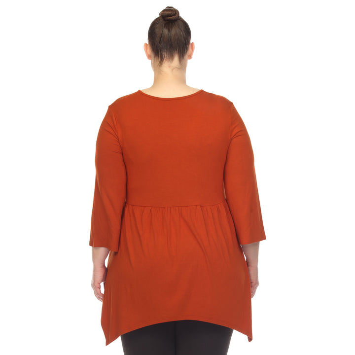 Women's Plus Size Empire Waist V-Neck Tunic Top