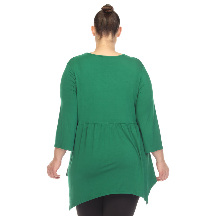 Women's Plus Size Empire Waist V-Neck Tunic Top