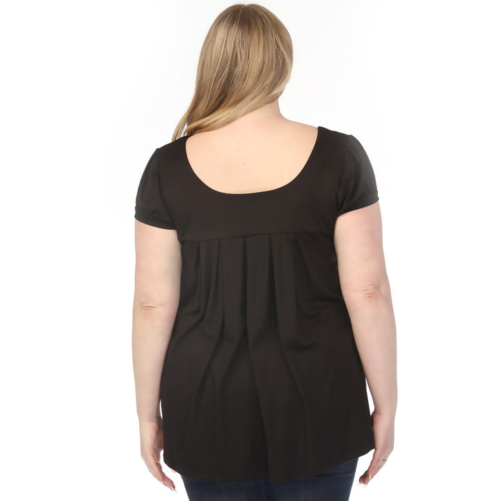 Black Cap Sleeve Tunic Top Plus Size