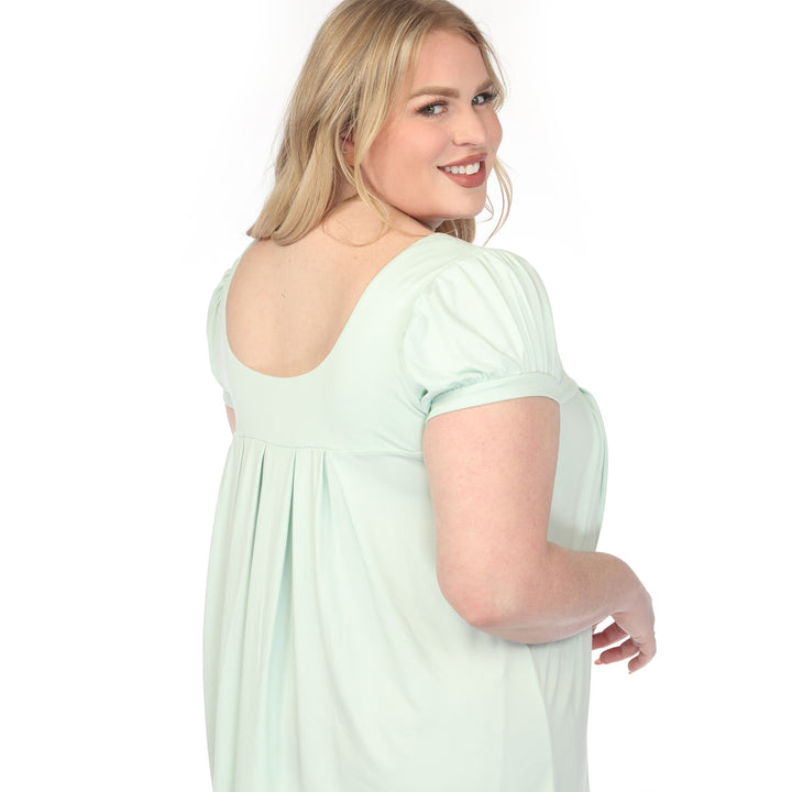 Aqua Cap Sleeve Tunic Top Plus Size