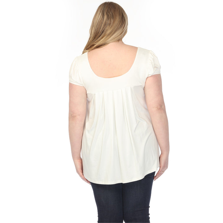 Aqua Cap Sleeve Tunic Top Plus Size