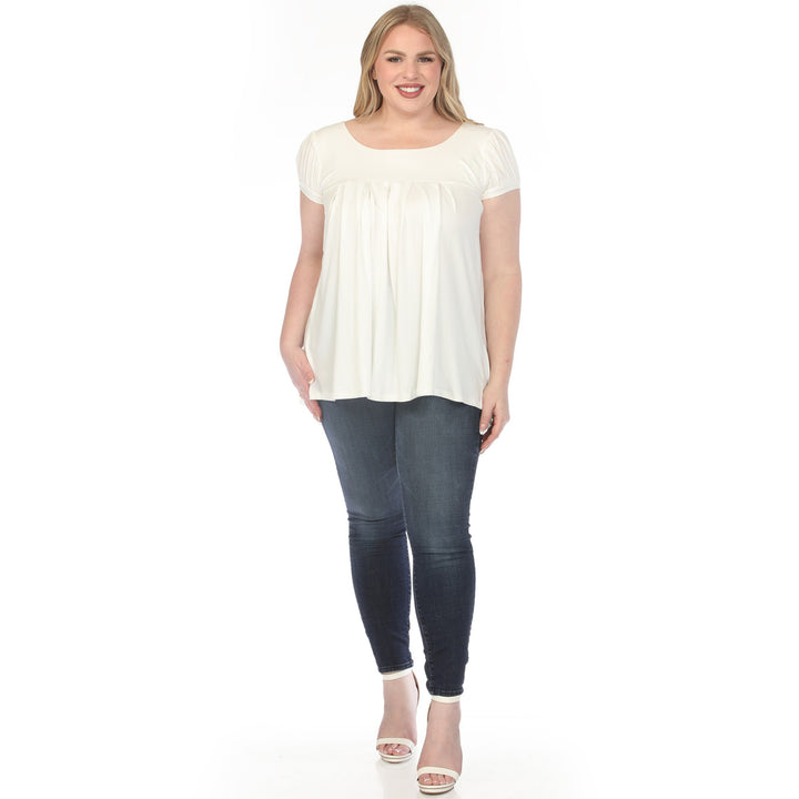 Aqua Cap Sleeve Tunic Top Plus Size