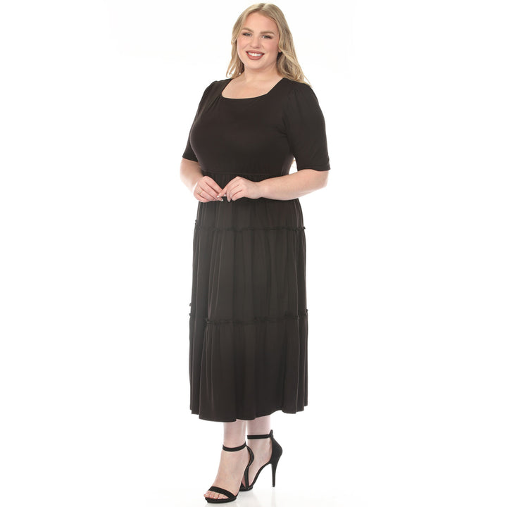 Black Tiered Maxi Dress 1X