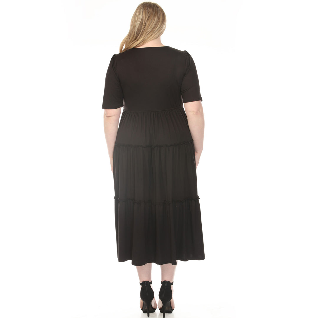 Black Tiered Maxi Dress 1X
