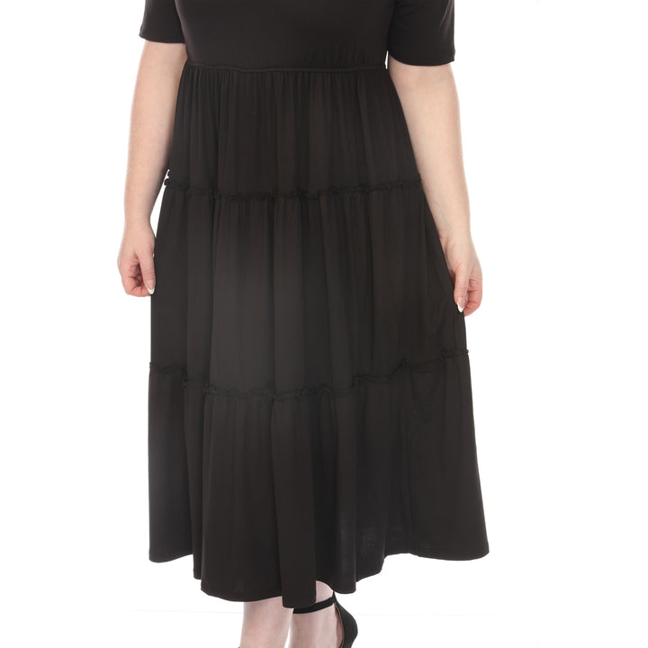 Black Tiered Maxi Dress 1X