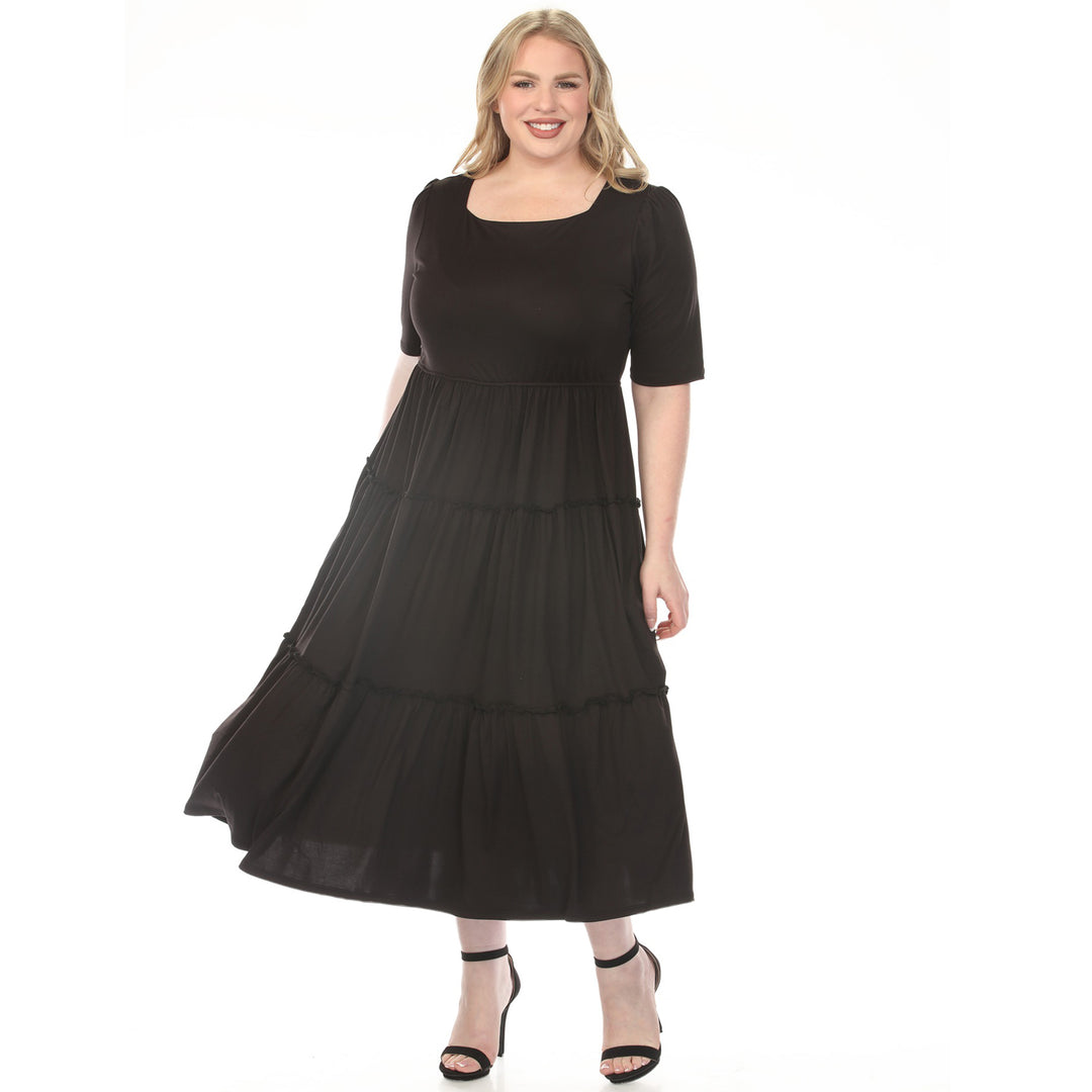 Black Tiered Maxi Dress 1X