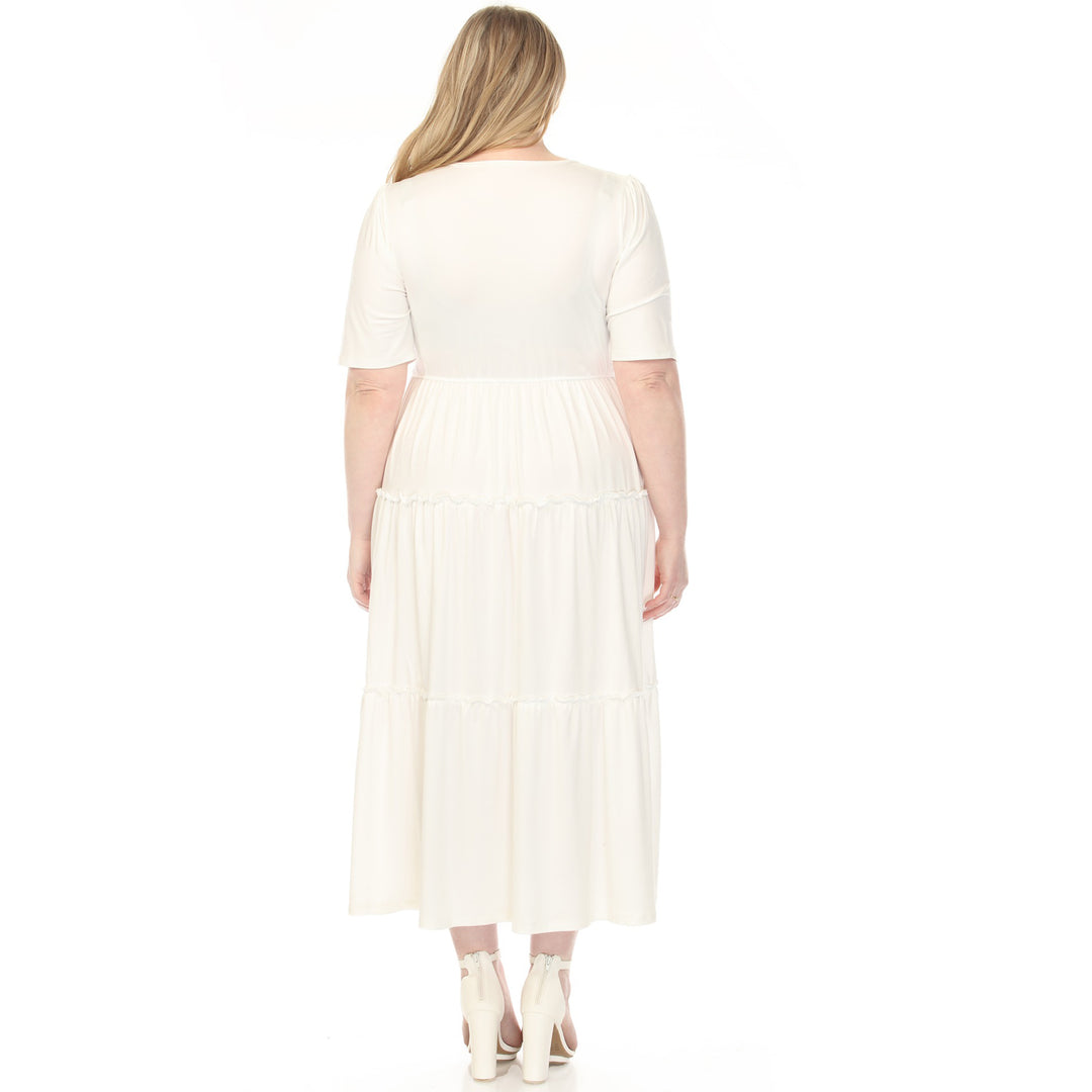 Off White Tiered Maxi Dress 1X