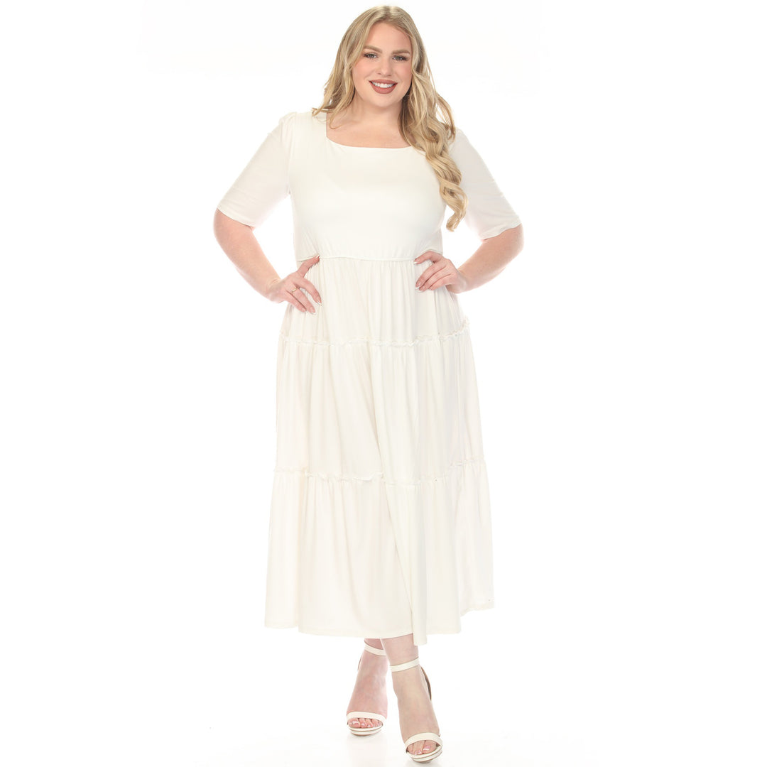 Off White Tiered Maxi Dress 1X