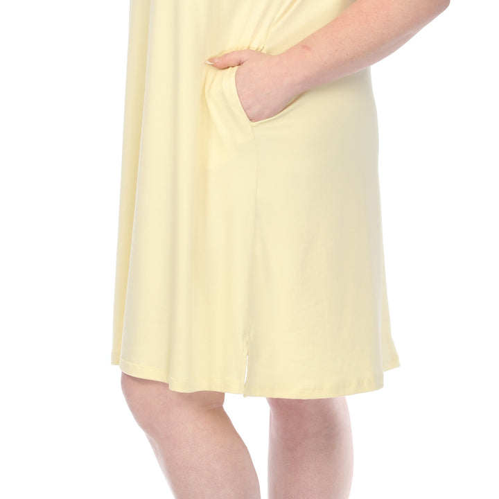 Yellow Ruffle Sleeve Shift Dress 1X