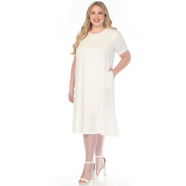 Off White Crew Neck T Shirt Dress 1X