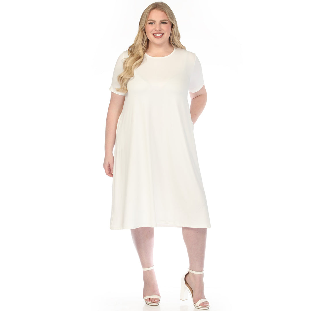 Off White Crew Neck T Shirt Dress 1X