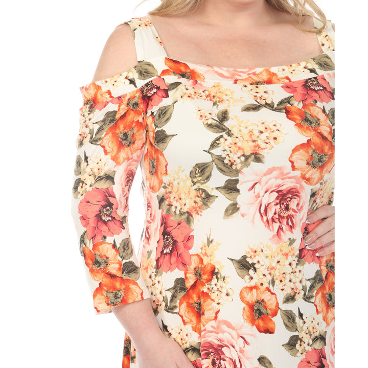 Ivory Cold Shoulder Midi Dress 1X