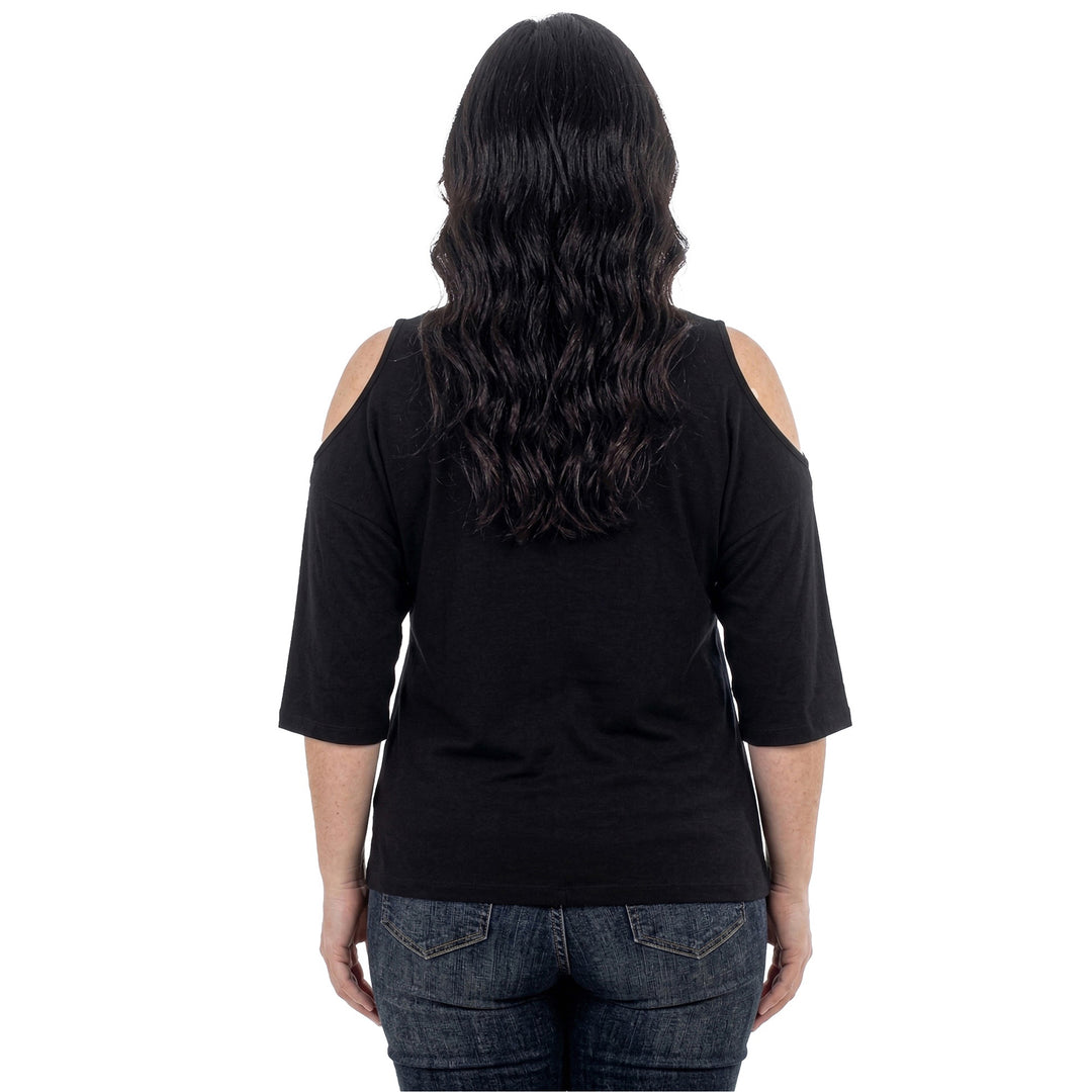 Plus Size Casual Cold Shoulder Pullover Top