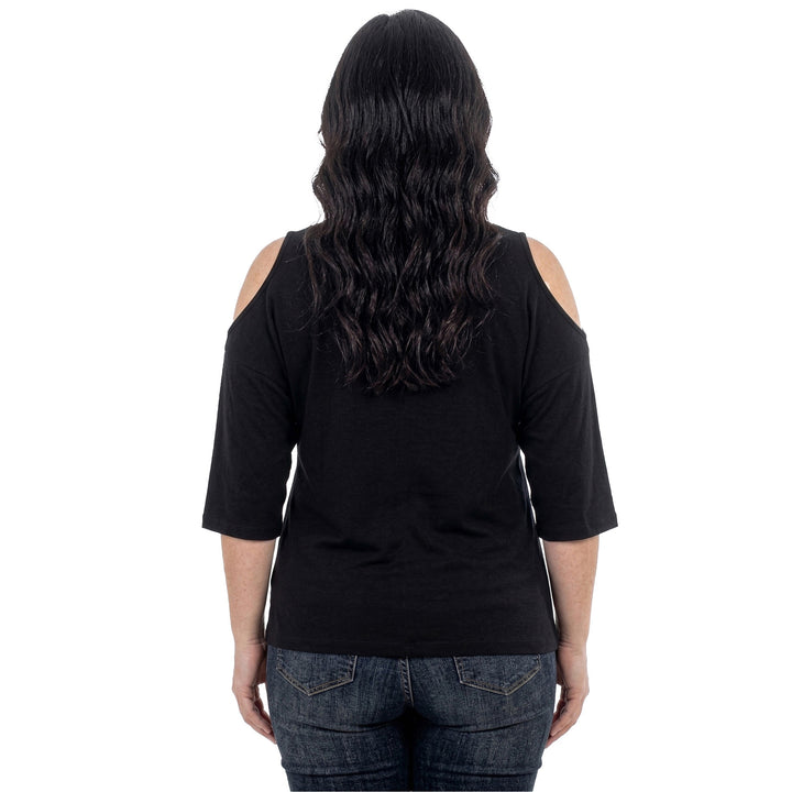 Plus Size Casual Cold Shoulder Pullover Top