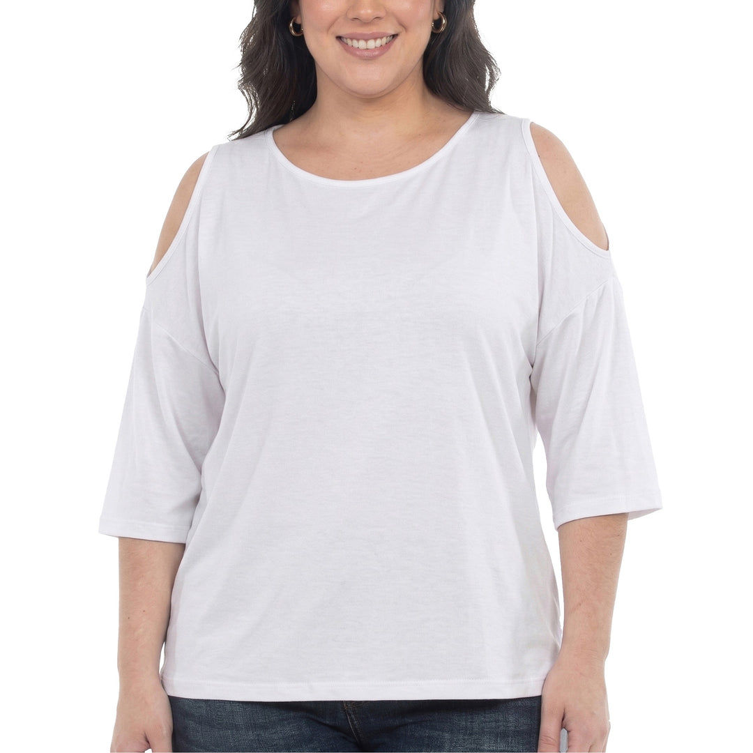 Plus Size Casual Cold Shoulder Pullover Top