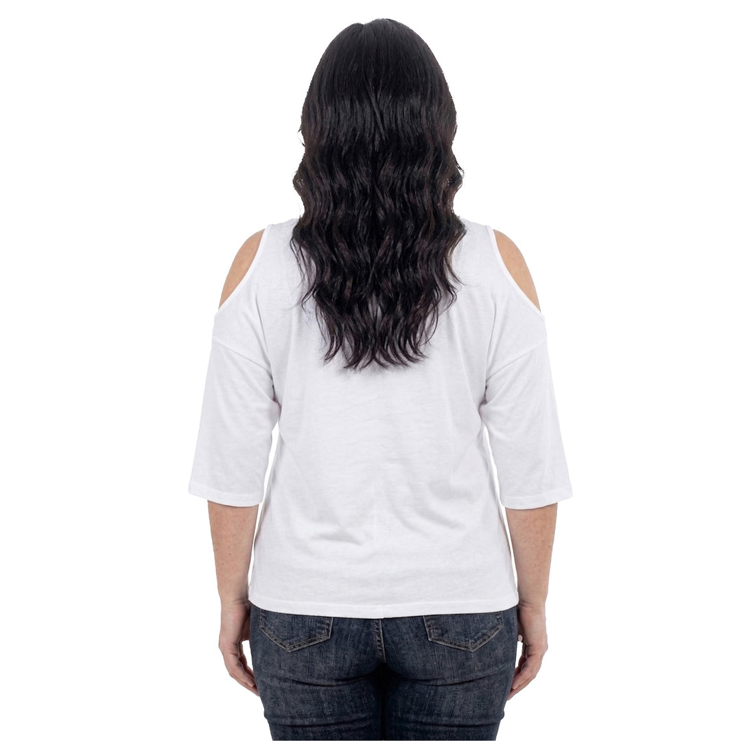 Plus Size Casual Cold Shoulder Pullover Top