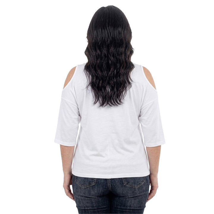 Plus Size Casual Cold Shoulder Pullover Top