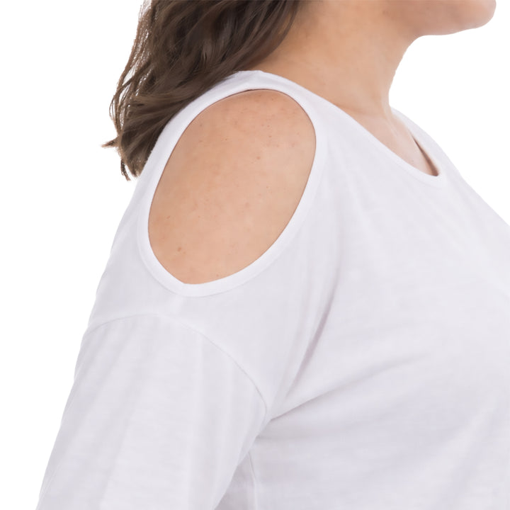 Plus Size Casual Cold Shoulder Pullover Top
